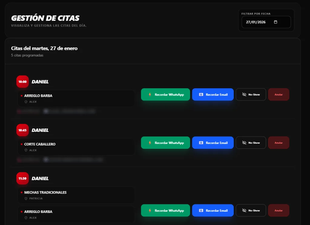 Gestión de citas de Libera PRO